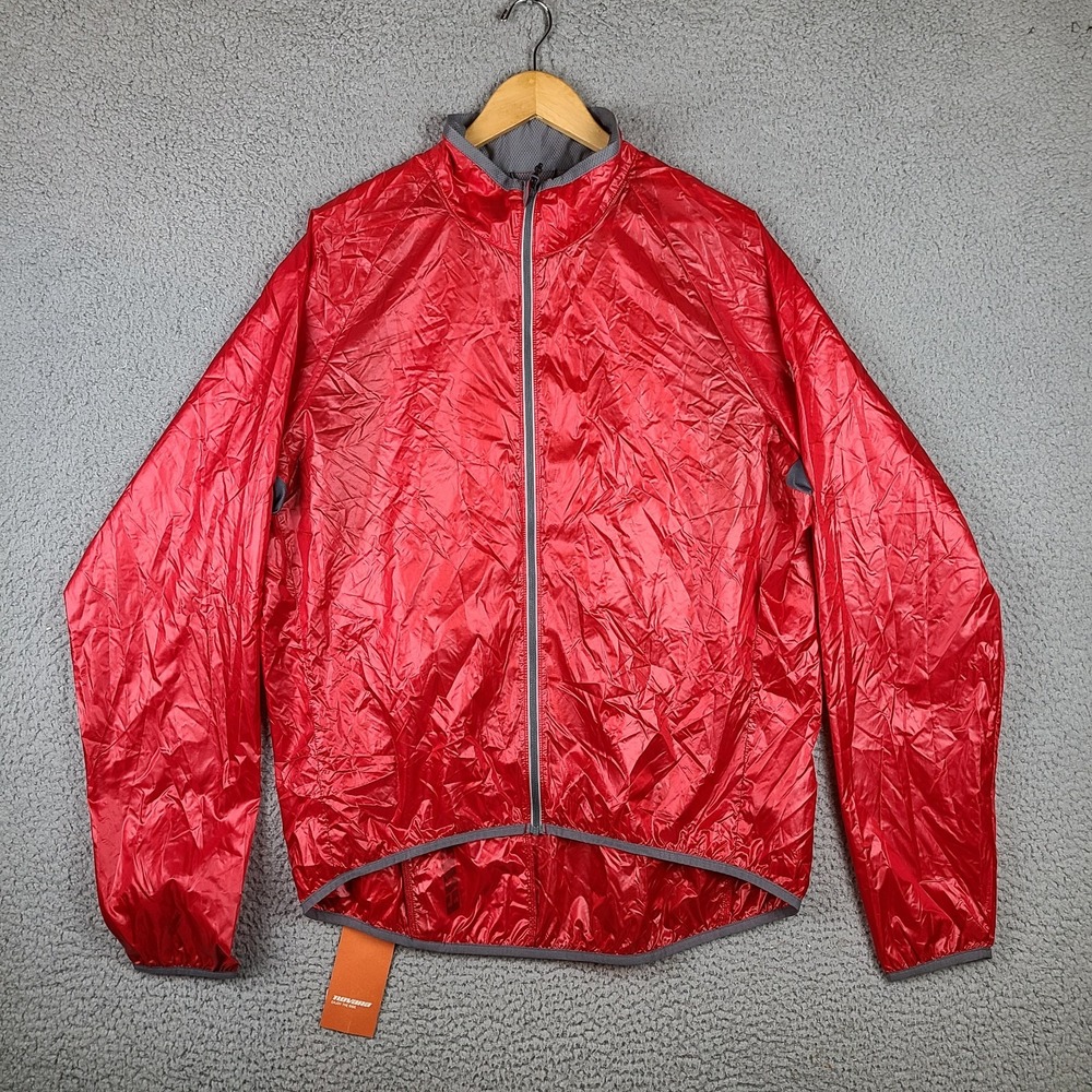 Novara Cycling Stowable Jacket Men's Packable Zip Pocket Size XL Red Lightweight